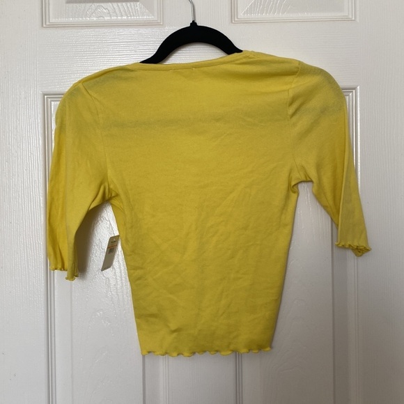 Free People Intimately 3/4 sleeve yellow top size small - Picture 3 of 5